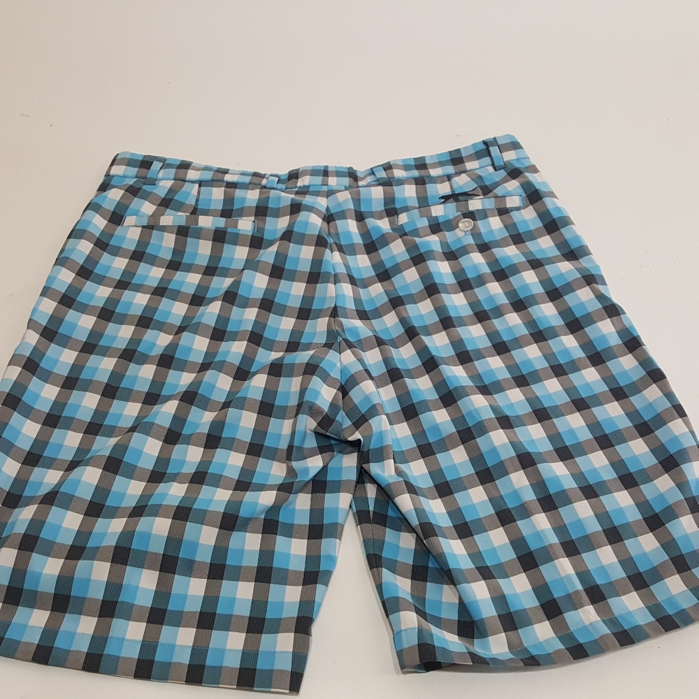 Slazenger Swim Jammers Trunks Shorts Briefs Board Suit Mens 38 Plaid Blue White